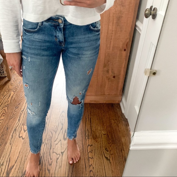 Zara Denim - Zara Distressed Skinny Jeans Size 4